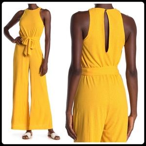 🆕Mustard Waist-Tie Sleeveless Jumpsuit